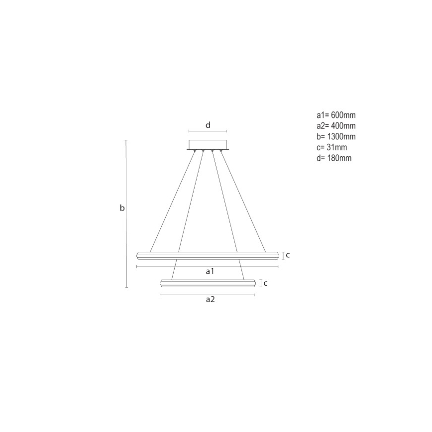 Ρυθμιζόμενο LED κρεμαστό φωτιστικό με καλώδιο LED/90W/230V 3000-6500K Ø 60 cm + τηλεχειριστήριο