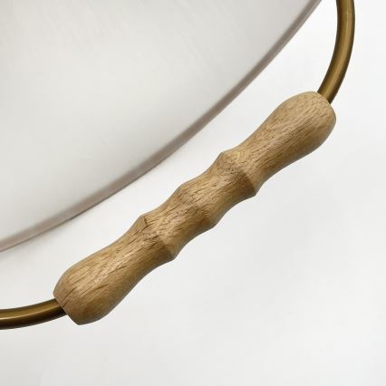 Ρυθμιζόμενο κρεμαστό φωτιστικό RAMONA 1xE27/60W/230V καφέ/λευκό/δρυς