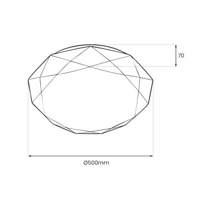 Ρυθμιζόμενο LED φωτιστικό οροφής HEX LED/72W/230V 3000-6000K Ø 50 cm λευκό + τηλεχειριστήριο