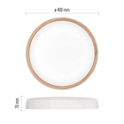 Ρυθμιζόμενο LED φωτιστικό οροφής ILVI LED/30W/230V 2700-6500K Ø 40 cm λευκό/μπεζ + τηλεχειριστήριο