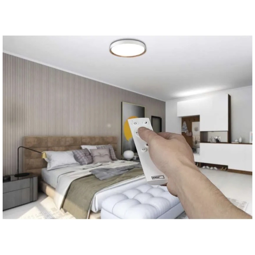 Ρυθμιζόμενο φωτιστικό οροφής LED ILVI LED/45W/230V 2700-6500K διάμ. 50 cm λευκό/μπεζ + τηλεχειριστήριο