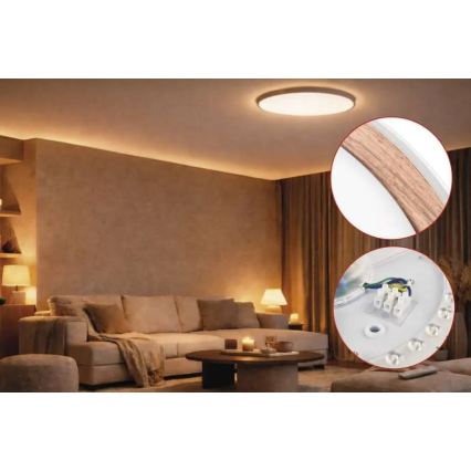Ρυθμιζόμενο φωτιστικό οροφής LED ILVI LED/45W/230V 2700-6500K διάμ. 50 cm λευκό/μπεζ + τηλεχειριστήριο