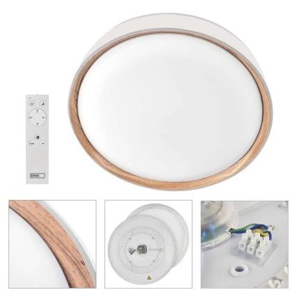 Ρυθμιζόμενο φωτιστικό οροφής LED ILVI LED/45W/230V 2700-6500K διάμ. 50 cm λευκό/μπεζ + τηλεχειριστήριο