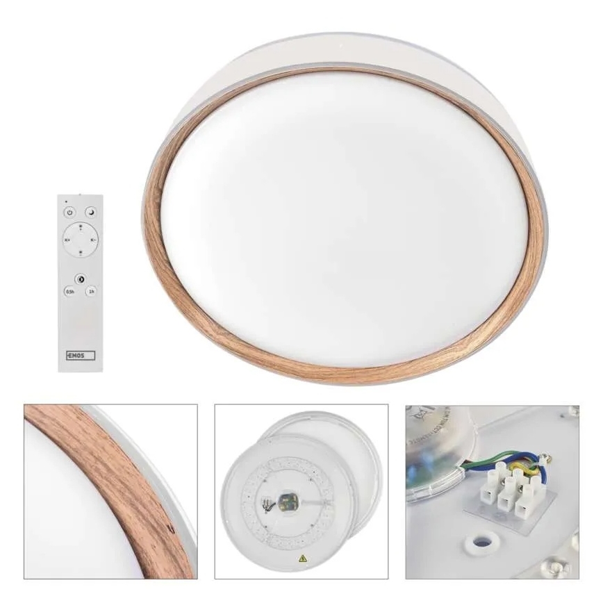 Ρυθμιζόμενο φωτιστικό οροφής LED ILVI LED/45W/230V 2700-6500K διάμ. 50 cm λευκό/μπεζ + τηλεχειριστήριο