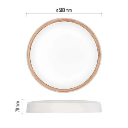 Ρυθμιζόμενο φωτιστικό οροφής LED ILVI LED/45W/230V 2700-6500K διάμ. 50 cm λευκό/μπεζ + τηλεχειριστήριο