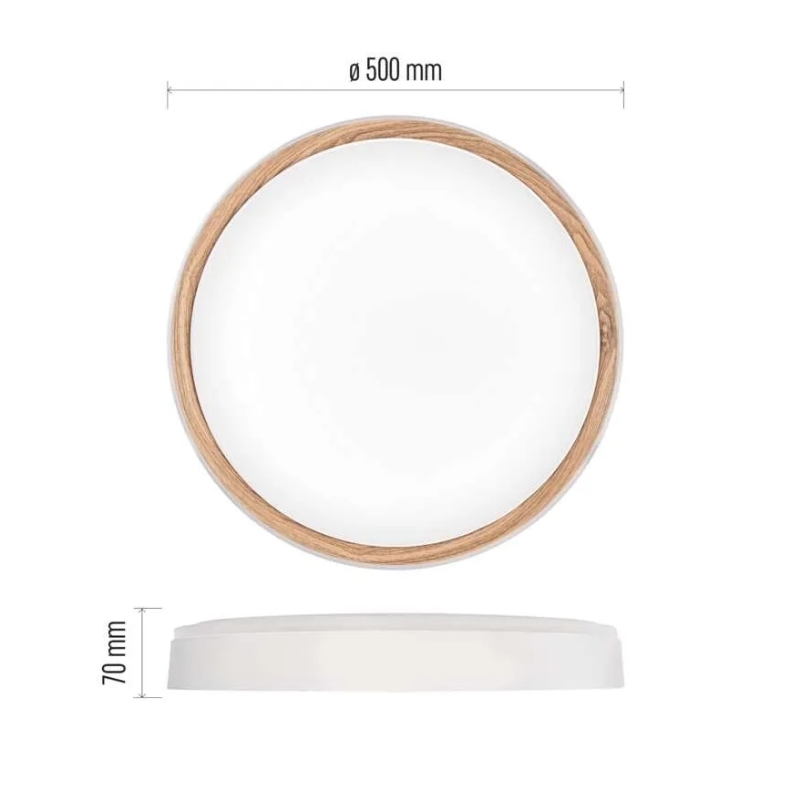 Ρυθμιζόμενο φωτιστικό οροφής LED ILVI LED/45W/230V 2700-6500K διάμ. 50 cm λευκό/μπεζ + τηλεχειριστήριο