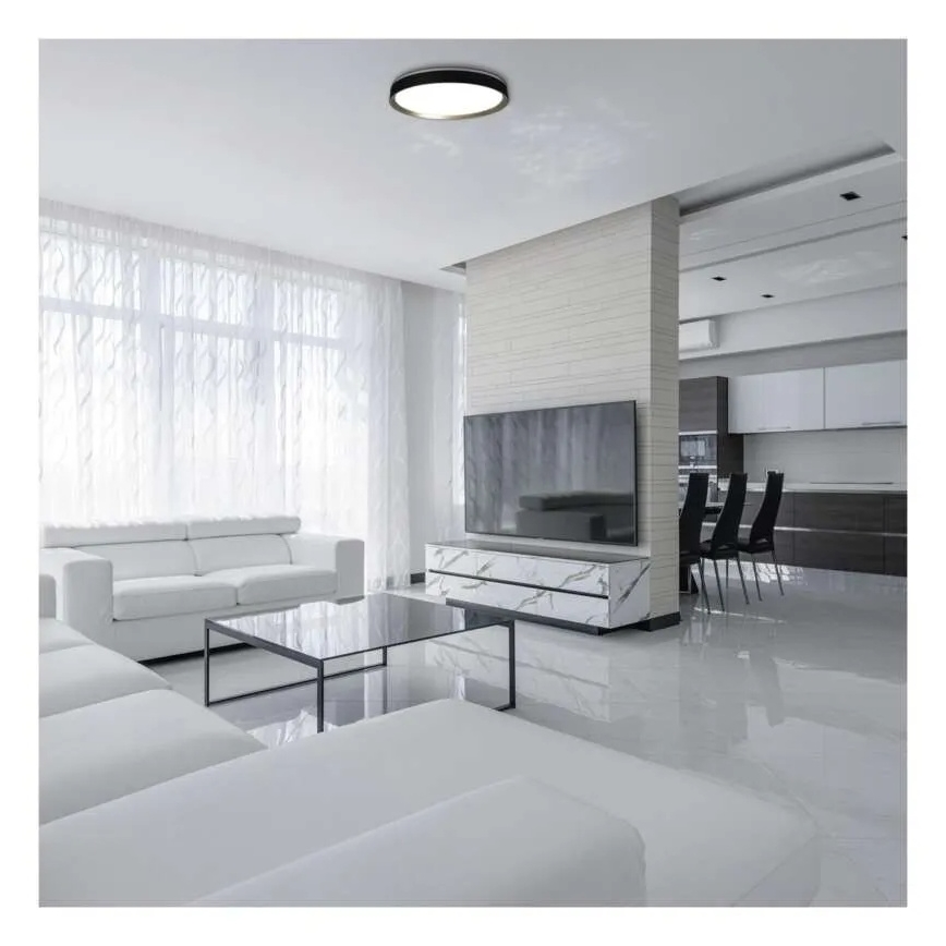 Ρυθμιζόμενο LED φωτιστικό οροφής ILVI LED/45W/230V 2700-6500K Ø 50 εκ. μαύρο/ορείχαλκο + τηλεχειριστήριο