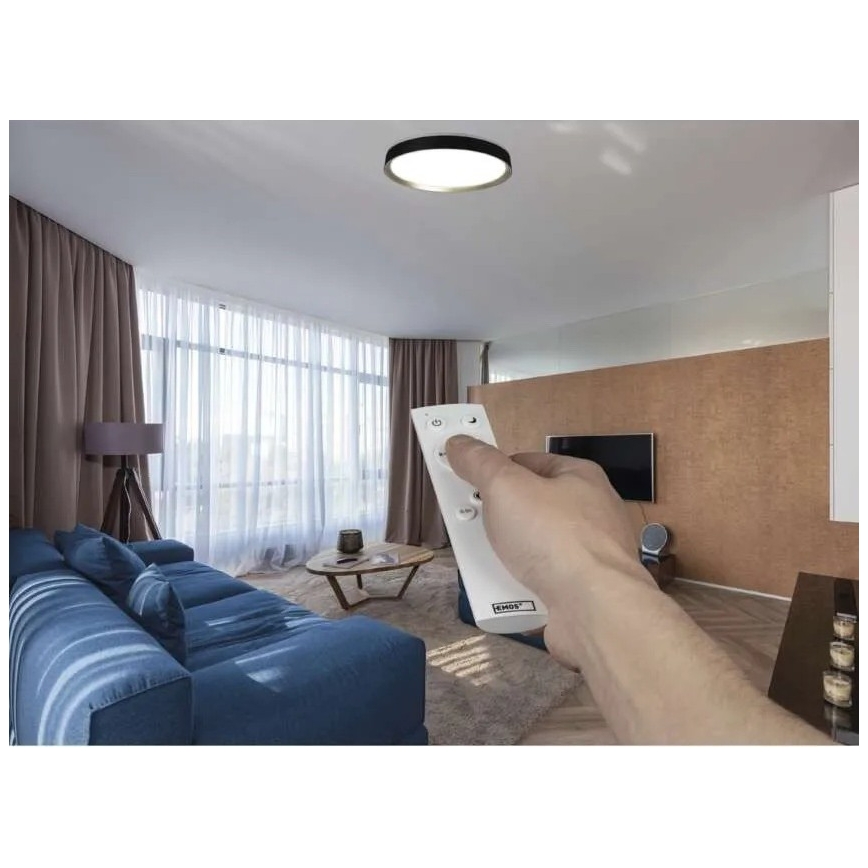 Ρυθμιζόμενο LED φωτιστικό οροφής ILVI LED/45W/230V 2700-6500K Ø 50 εκ. μαύρο/ορείχαλκο + τηλεχειριστήριο