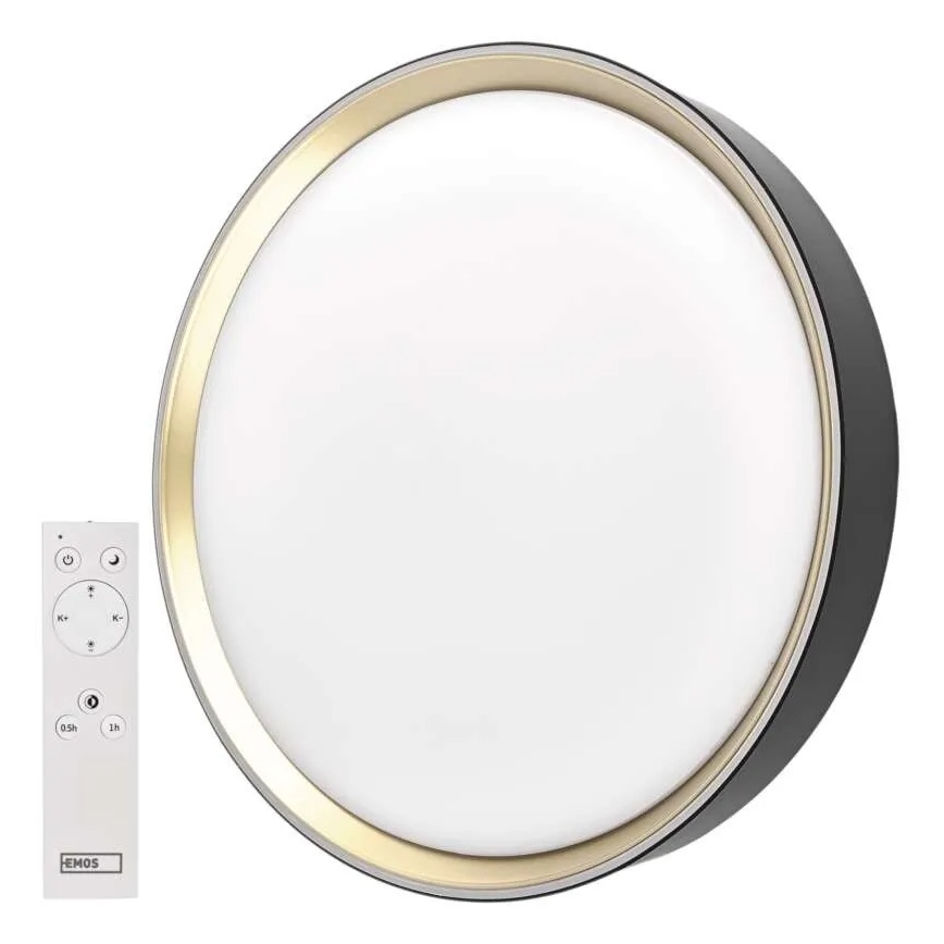 Ρυθμιζόμενο LED φωτιστικό οροφής ILVI LED/45W/230V 2700-6500K Ø 50 εκ. μαύρο/ορείχαλκο + τηλεχειριστήριο