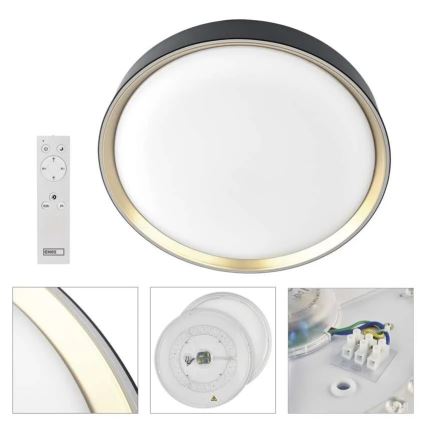 Ρυθμιζόμενο LED φωτιστικό οροφής ILVI LED/45W/230V 2700-6500K Ø 50 εκ. μαύρο/ορείχαλκο + τηλεχειριστήριο