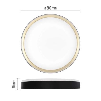 Ρυθμιζόμενο LED φωτιστικό οροφής ILVI LED/45W/230V 2700-6500K Ø 50 εκ. μαύρο/ορείχαλκο + τηλεχειριστήριο
