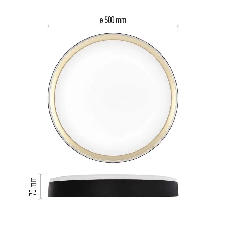 Ρυθμιζόμενο LED φωτιστικό οροφής ILVI LED/45W/230V 2700-6500K Ø 50 εκ. μαύρο/ορείχαλκο + τηλεχειριστήριο
