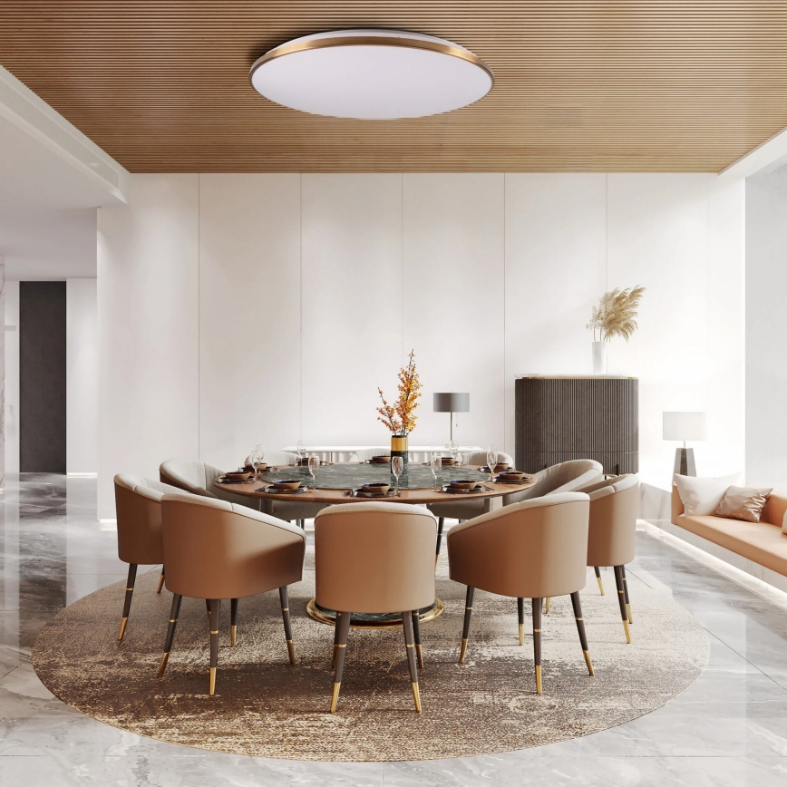 Ρυθμιζόμενο φωτιστικό οροφής LED KERN LED/100W/230V 3000/4000/6000K διάμ. 100 cm χρυσό + τηλεχειριστήριο