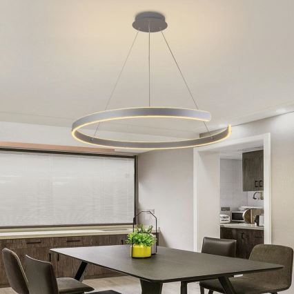 Ρυθμιζόμενο LED φωτιστικό οροφής με καλώδιο LED/100W/230V 3000-6500K διάμ. 80 εκ. + τηλεχειριστήριο