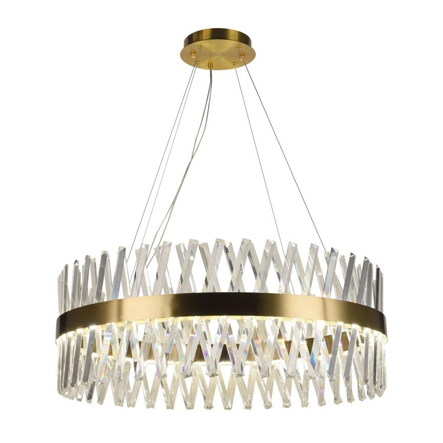 LED Ρυθμιζόμενο κρυστάλλινο φωτιστικό οροφής με καλώδιο LED/110W/230V 3000-6500K χρυσό + τηλεχειριστήριο