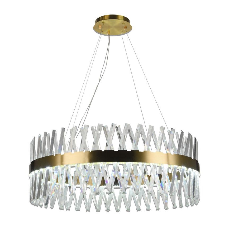 LED Ρυθμιζόμενο κρυστάλλινο φωτιστικό οροφής με καλώδιο LED/110W/230V 3000-6500K χρυσό + τηλεχειριστήριο