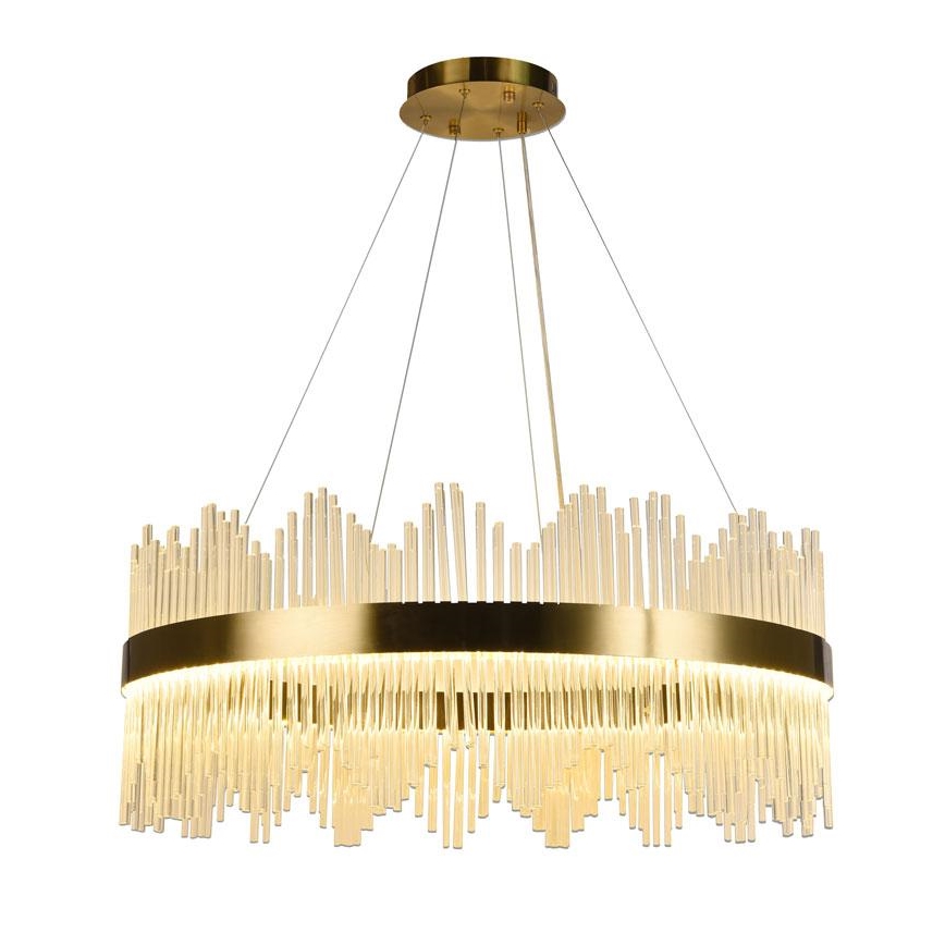 LED Ρυθμιζόμενο κρυστάλλινο φωτιστικό οροφής με καλώδιο LED/110W/230V 3000-6500K χρυσό + τηλεχειριστήριο