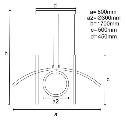 Ρυθμιζόμενο φωτιστικό LED με καλώδιο LED/25W/230V 3000-6500K + τηλεχειριστήριο