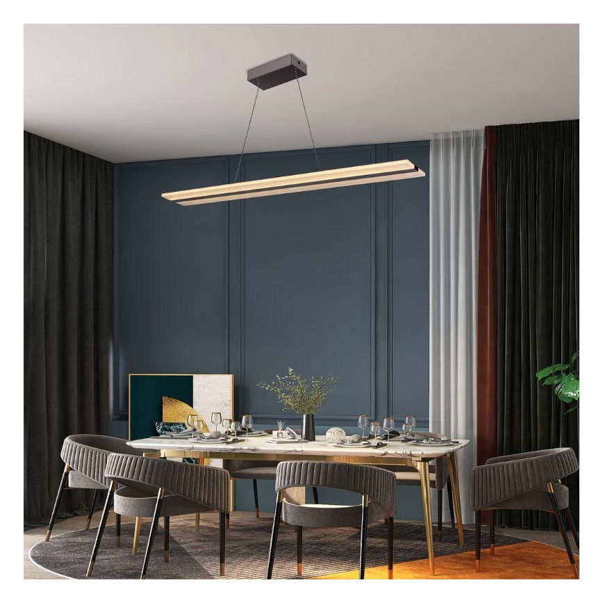 Ρυθμιζόμενο LED φωτιστικό οροφής με καλώδιο LED/40W/230V 3000-6500K χρώμιο + τηλεχειριστήριο