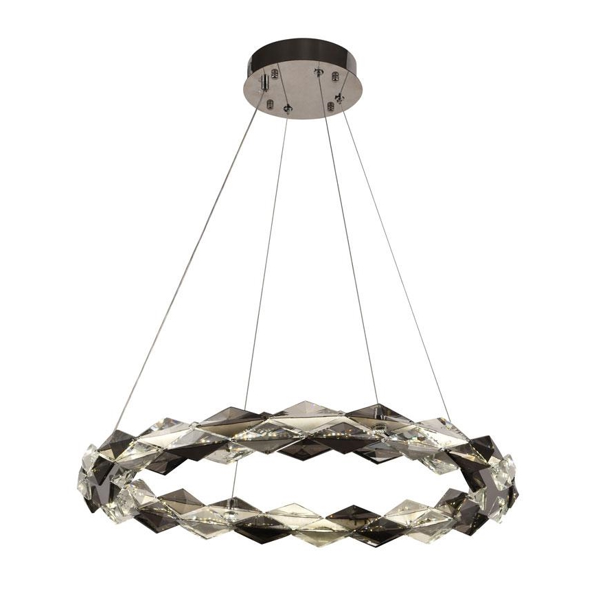 LED Ρυθμιζόμενο Κρυστάλλινο Φωτιστικό Οροφής με Καλώδιο LED/40W/230V 3000-6500K Γυαλιστερό Χρώμιο + Τηλεχειριστήριο