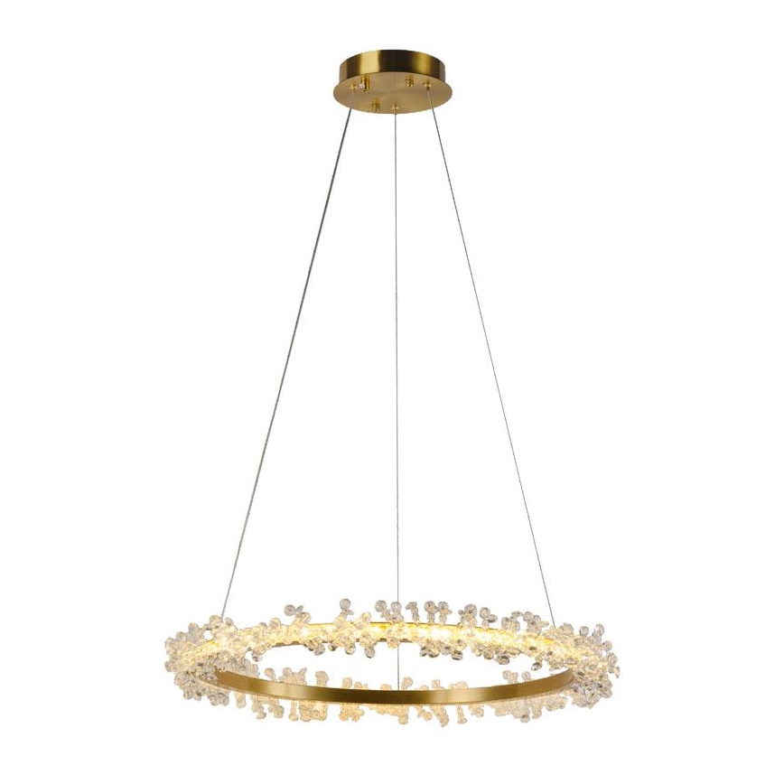 LED Ρυθμιζόμενο κρυστάλλινο φωτιστικό οροφής με καλώδιο LED/40W/230V 3000-6500K χρυσό + τηλεχειριστήριο