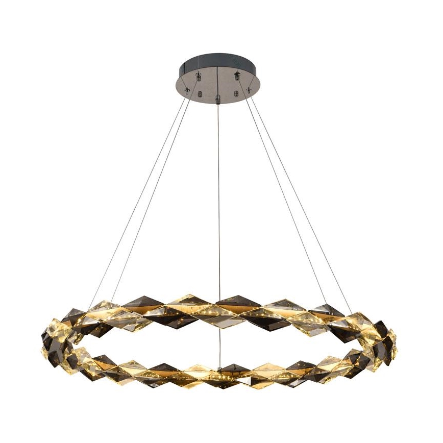 LED Ρυθμιζόμενο κρυστάλλινο φωτιστικό οροφής με καλώδιο LED/55W/230V 3000-6500K γυαλιστερό χρώμιο + τηλεχειριστήριο