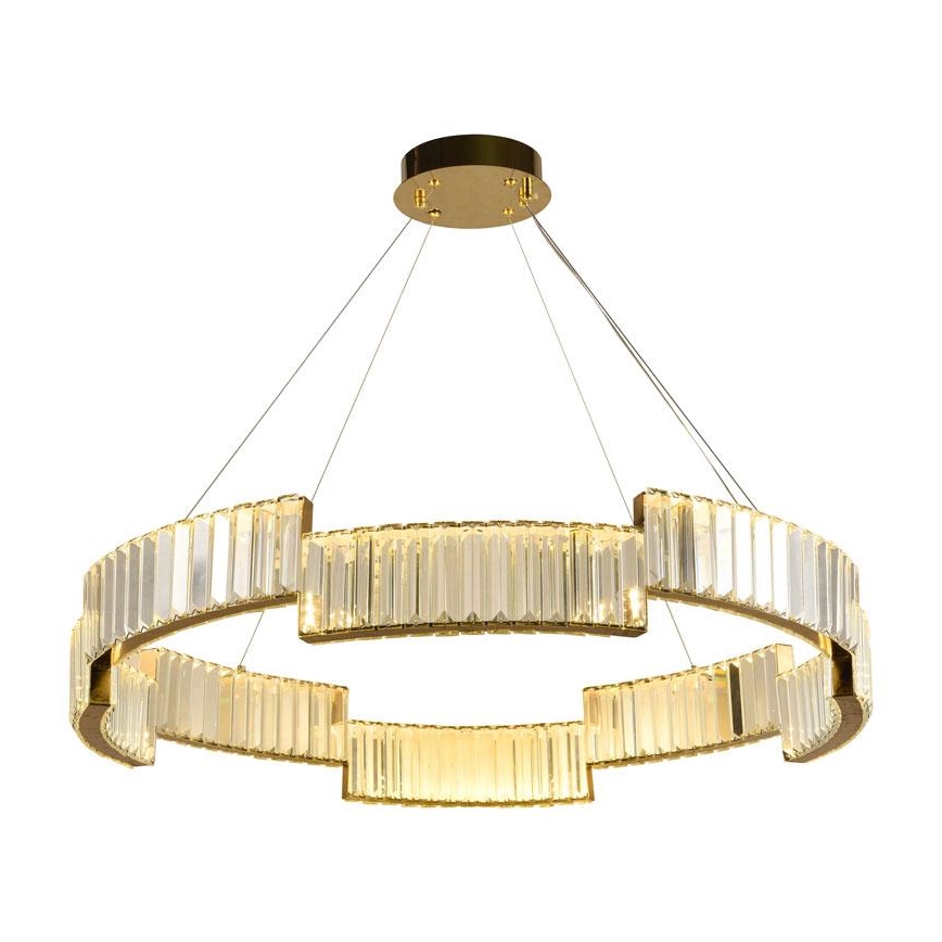 LED Ρυθμιζόμενο κρυστάλλινο φωτιστικό οροφής με καλώδιο LED/60W/230V 3000-6500K χρυσό + τηλεχειριστήριο