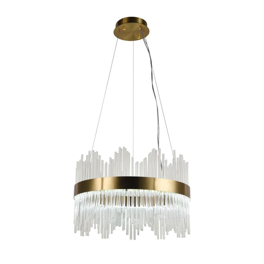 LED Ρυθμιζόμενο Κρυστάλλινο Φωτιστικό Οροφής με Καλώδιο LED/70W/230V 3000-6500K Χρυσό + Τηλεχειριστήριο