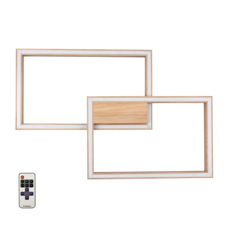 Ρυθμιζόμενο LED φωτιστικό οροφής RAMME LED/48W/230V ματ απόχρωση δρυός + τηλεχειριστήριο