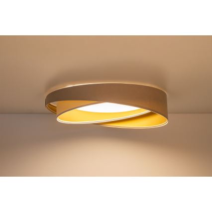 Ρυθμιζόμενο LED φωτιστικό οροφής SMART GALAXY MODERN LED/24W/230V 3000-6500K διάμ. 55 cm μπεζ/λευκό/χρυσό + τηλεχειριστήριο