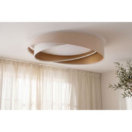 Ρυθμιζόμενο LED φωτιστικό οροφής SMART GALAXY MODERN LED/24W/230V 3000-6500K διάμ. 55 cm μπεζ/λευκό/χρυσό + τηλεχειριστήριο