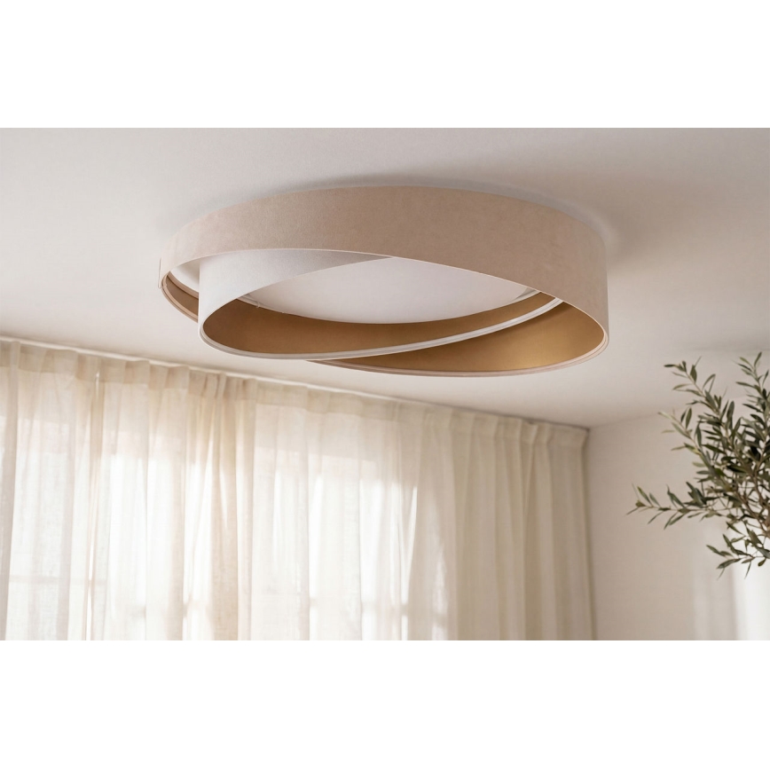 Ρυθμιζόμενο LED φωτιστικό οροφής SMART GALAXY MODERN LED/24W/230V 3000-6500K διάμ. 55 cm μπεζ/λευκό/χρυσό + τηλεχειριστήριο