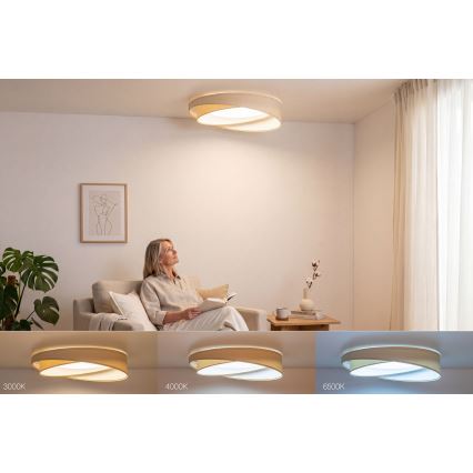 Ρυθμιζόμενο LED φωτιστικό οροφής SMART GALAXY MODERN LED/24W/230V 3000-6500K Ø 55 cm κρεμ/λευκό + τηλεχειριστήριο