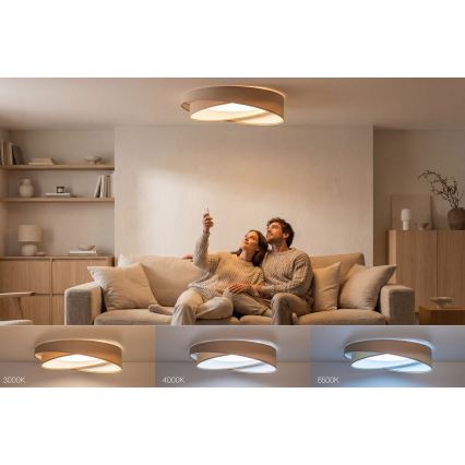Ρυθμιζόμενο φωτιστικό οροφής LED SMART GALAXY MODERN LED/24W/230V 3000-6500K Ø 55 εκ. μπεζ/λευκό + με τηλεχειριστήριο