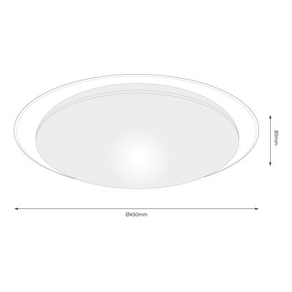 Ρυθμιζόμενο LED φωτιστικό οροφής SONIC LED/35W/230V 3000–6000K Ø 45 εκ. λευκό + τηλεχειριστήριο