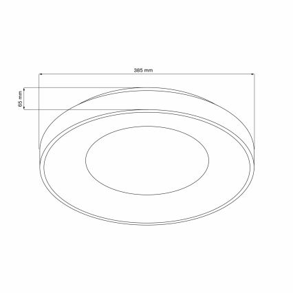 Ρυθμιζόμενο LED φωτιστικό οροφής για μπάνιο WITOLD LED/48W/230V Ø 38,5 cm 3000-6000K IP44 + τηλεχειριστήριο