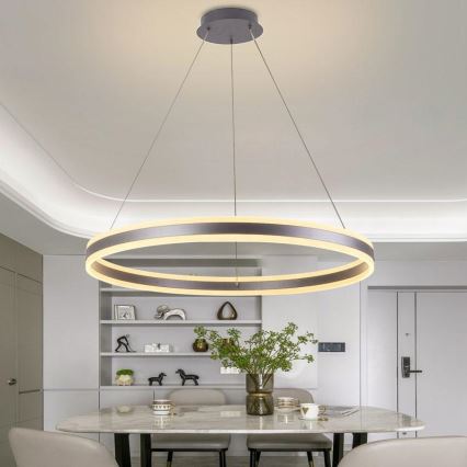 Ρυθμιζόμενο LED φωτιστικό οροφής με καλώδιο LED/110W/230V 3000-6500K διάμ. 80 εκ. + τηλεχειριστήριο