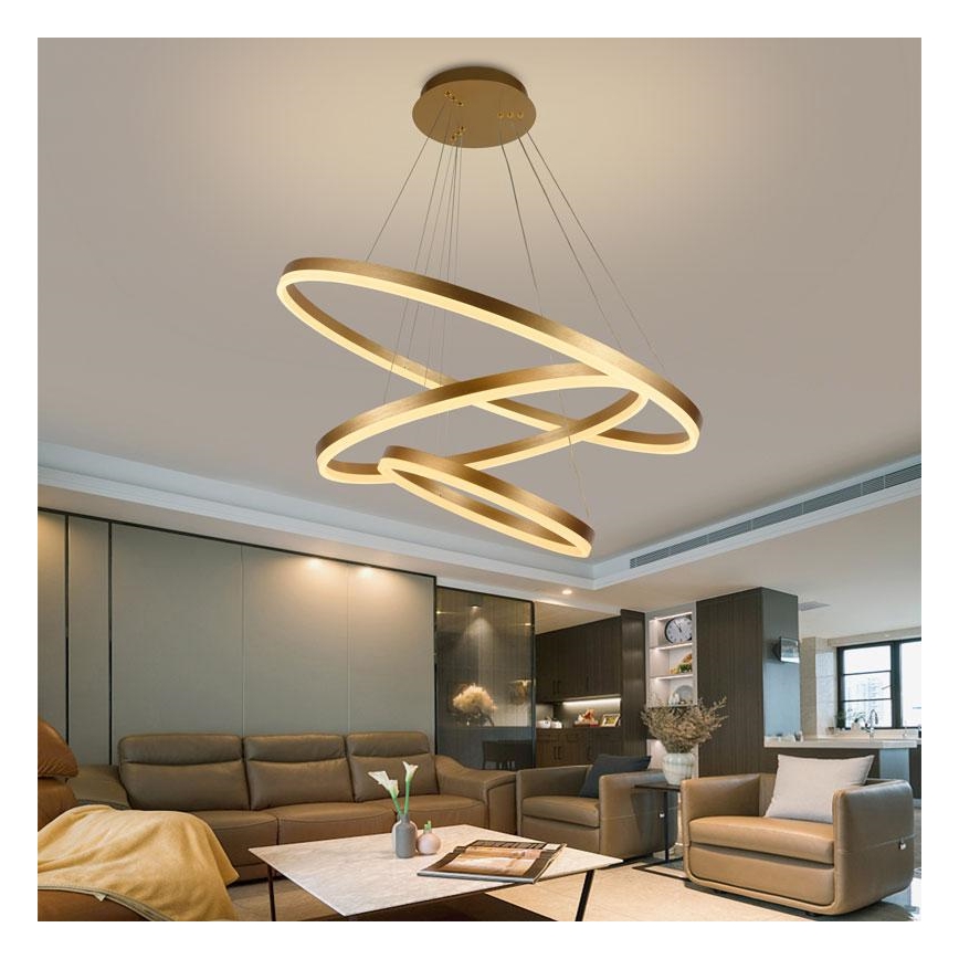 Ρυθμιζόμενο LED φωτιστικό οροφής με καλώδιο LED/125W/230V 3000-6500K διάμ. 80 εκ. + τηλεχειριστήριο