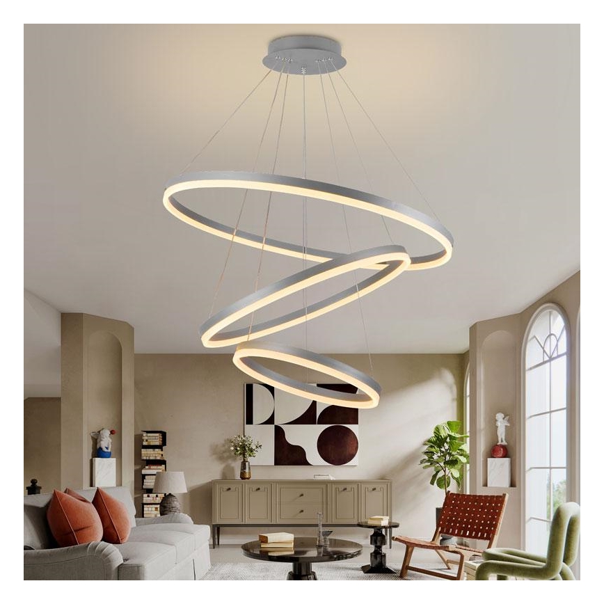 Ρυθμιζόμενο LED φωτιστικό οροφής με καλώδιο LED/125W/230V 3000-6500K διάμ. 80 εκ. + τηλεχειριστήριο