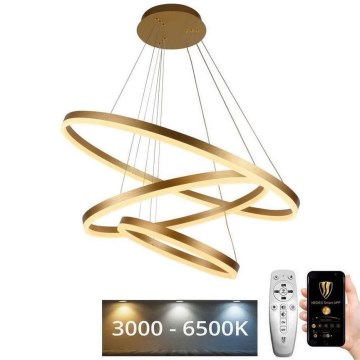 Ρυθμιζόμενο LED φωτιστικό οροφής με καλώδιο LED/125W/230V 3000-6500K διάμ. 80 εκ. + τηλεχειριστήριο