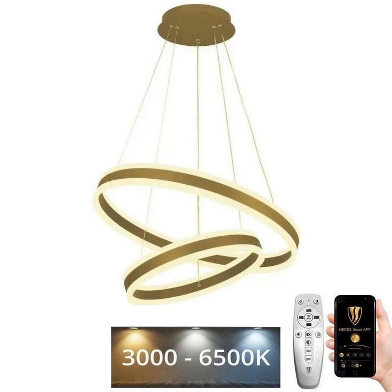 Ρυθμιζόμενο LED φωτιστικό οροφής με καλώδιο LED/135W/230V 3000-6500K διάμ. 60 εκ. + τηλεχειριστήριο