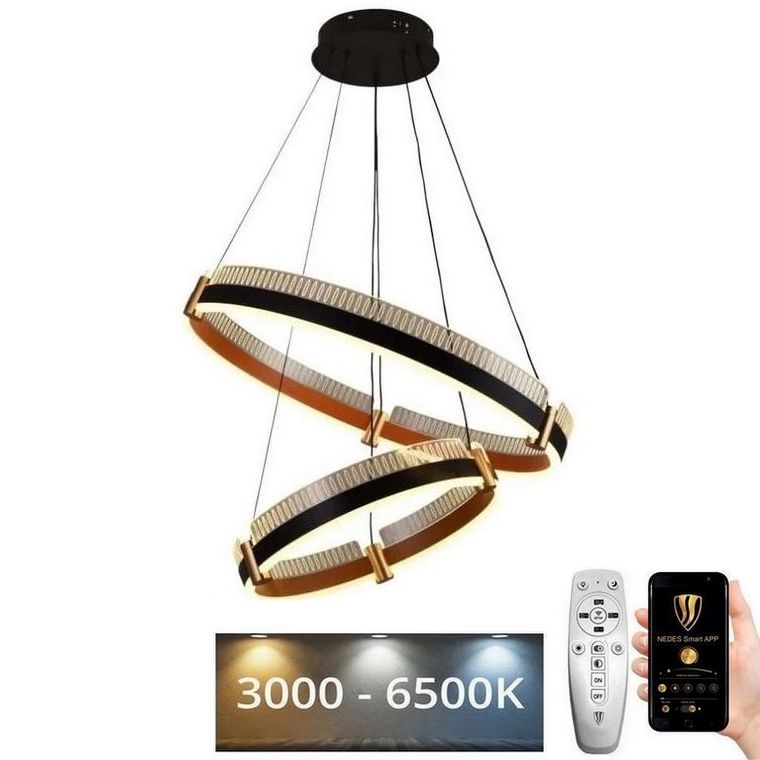 Ρυθμιζόμενο LED φωτιστικό οροφής με καλώδιο LED/140W/230V 3000-6500K διάμ. 60 εκ. + τηλεχειριστήριο