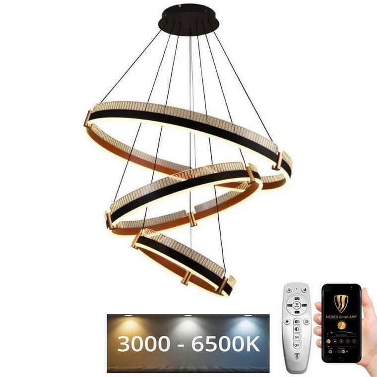 Ρυθμιζόμενο LED φωτιστικό οροφής με καλώδιο LED/240W/230V 3000-6500K διάμ. 80 εκ. + τηλεχειριστήριο