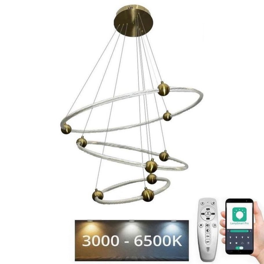 Ρυθμιζόμενο LED φωτιστικό οροφής με καλώδιο LED/45W/230V 3000-6500K διάμ. 80 εκ. + τηλεχειριστήριο