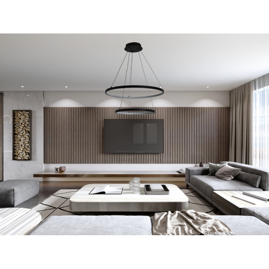 Ρυθμιζόμενο LED φωτιστικό οροφής με καλώδιο LED/75W/230V 3000-6500K Ø 60 εκ. + τηλεχειριστήριο