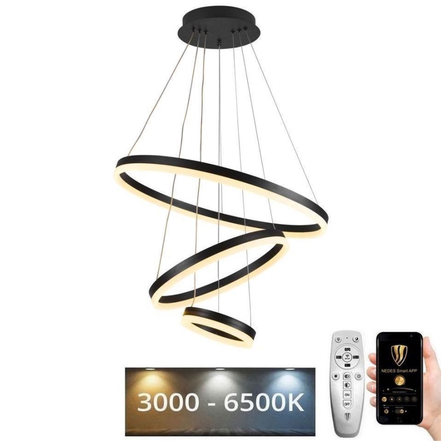 Ρυθμιζόμενο LED φωτιστικό οροφής με καλώδιο LED/85W/230V 3000-6500K διάμ. 60 εκ. + τηλεχειριστήριο