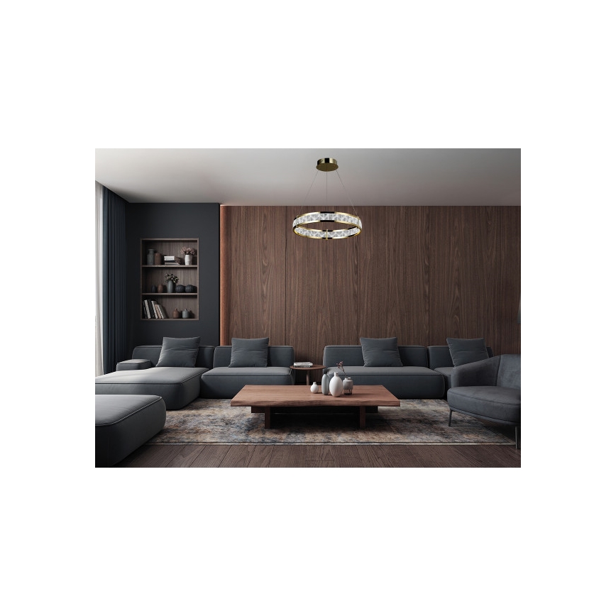 LED ρυθμιζόμενος κρυστάλλινος πολυέλαιος με ανάρτηση σε καλώδιο ENRIQUE LED/40W//230V 3000-6000K Ø 60 cm + τηλεχειριστήριο