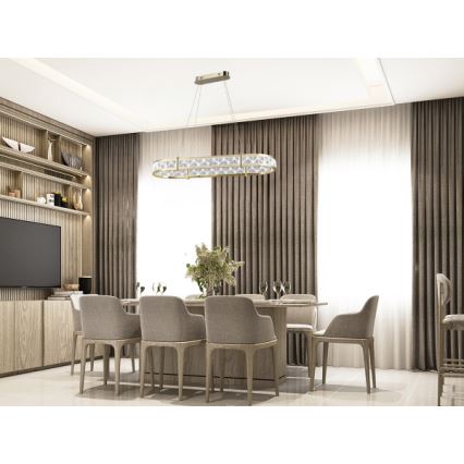 LED ρυθμιζόμενος κρυστάλλινος πολυέλαιος με καλώδιο ENRIQUE LED/50W//230V 3000-6000K + τηλεχειριστήριο