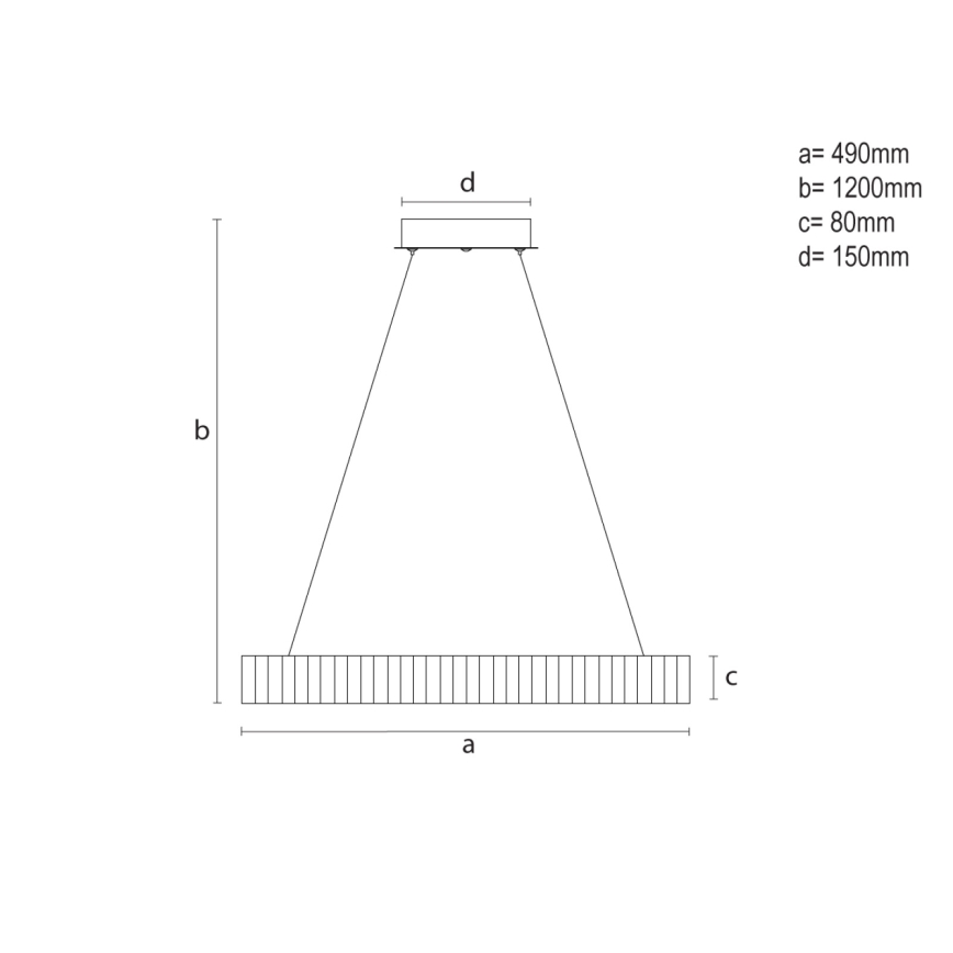 Ρυθμιζόμενο LED κρεμαστό φωτιστικό με καλώδιο ανάρτησης LED/75W/230V 3000-6500K, διάμετρος 49 cm + τηλεχειριστήριο