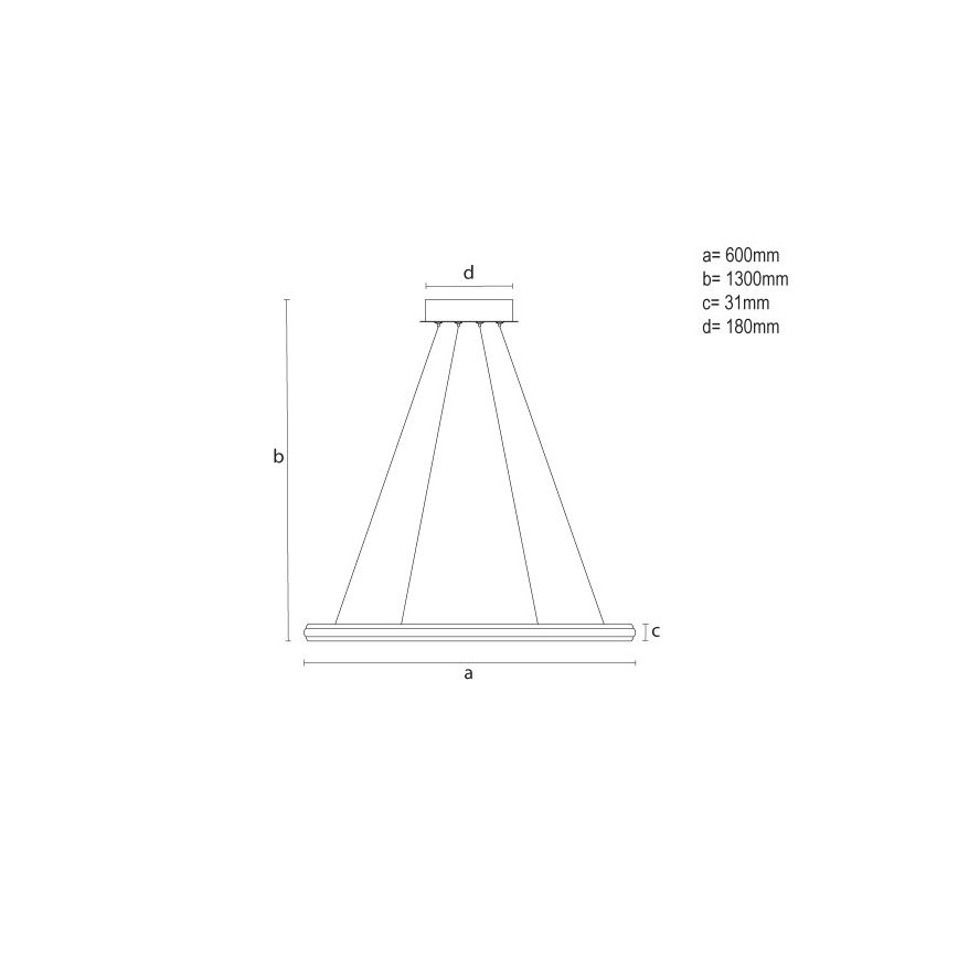 LED ρυθμιζόμενο κρεμαστό φωτιστικό με σύρμα LED/55W/230V 3000-6500K διάμ. 60 cm + τηλεχειριστήριο